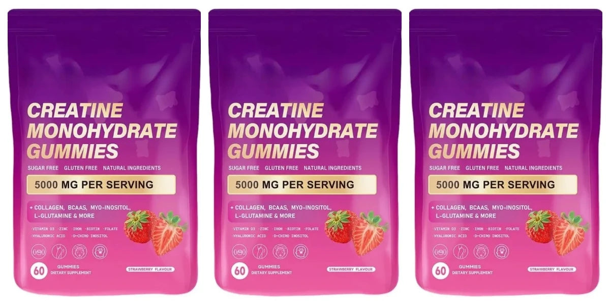 Creatine Monohydrate Gummies w/ Collagen, Biotin & Vitamin D3