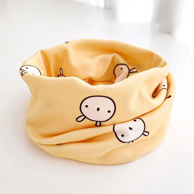 Kids Winter Cotton Neck Scarf | Cute Cartoon Baby Neckerchief