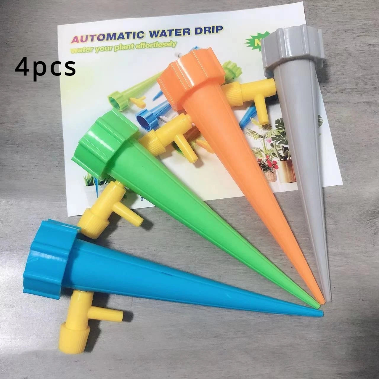 Automatic Plant Watering Device Lazy Drip Irrigation System for Home & Garden Travel Self-Watering Tool for Potted Plants Peaceful Pleasures Health and Wellness Random color 4pcs
