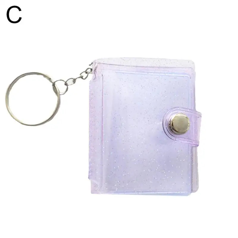 Mini Keychain Photo Album | Sequin PVC 2-Inch Card Holder Keychain Photo Album Peaceful Pleasures Health and Wellness B