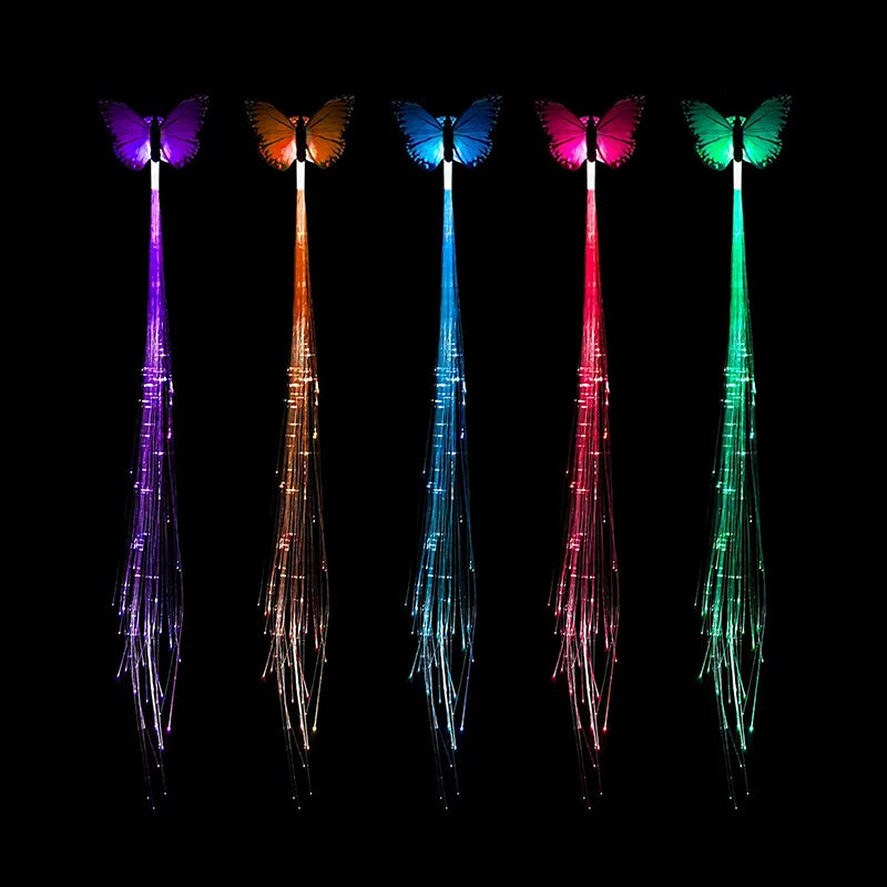 LED Glow Hair Braid Neon String Lights | Halloween & Party