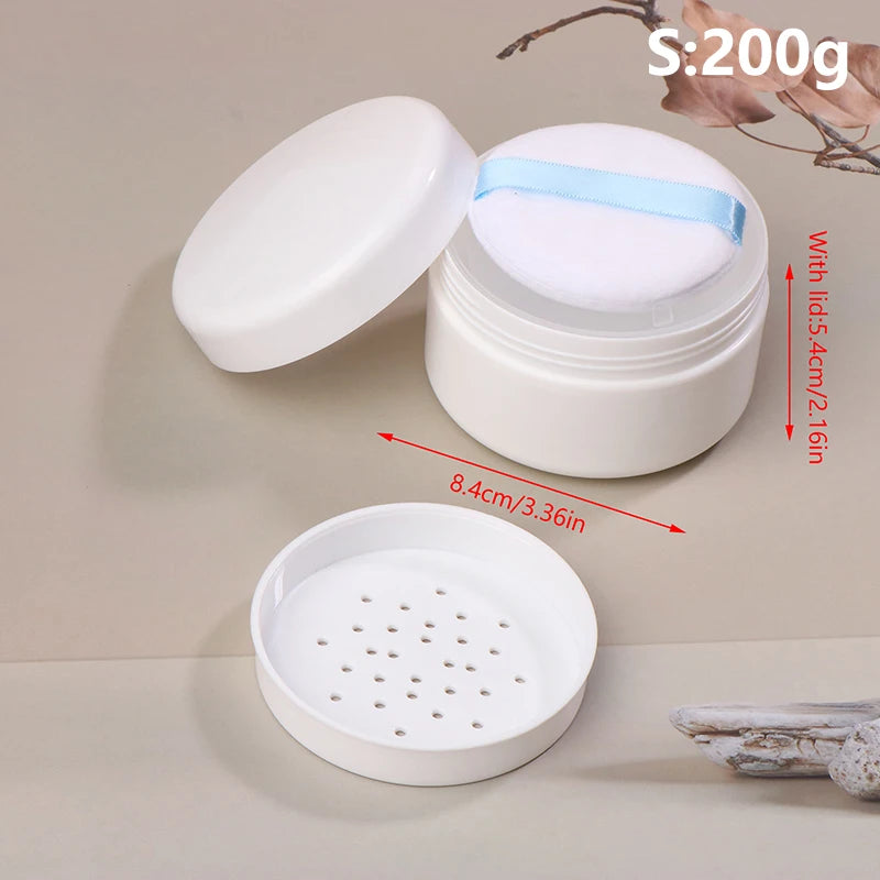 1PC 200/250/300g Loose Powder Case Loose Powder Setting Powder Honey Powder Dispenser Toner Empty Case With Puff Sifter Lid Peaceful Pleasures Health and Wellness 200g