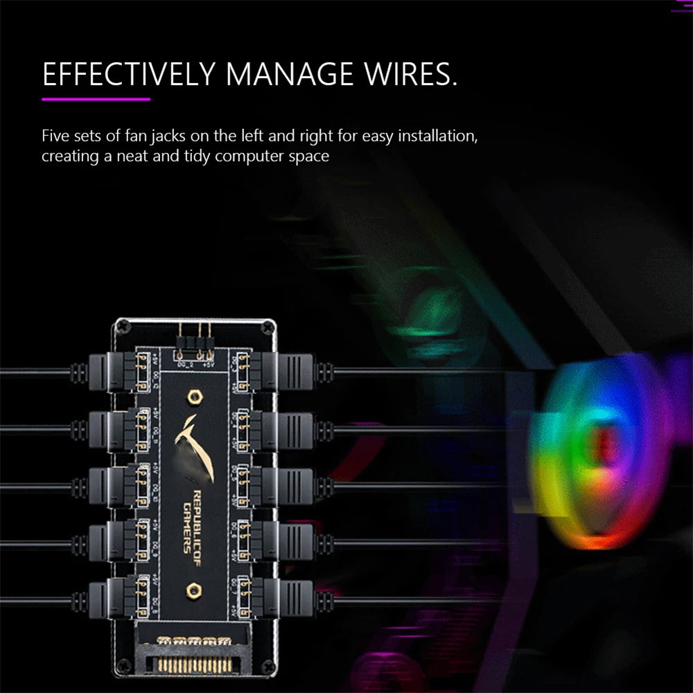 Hub Splitter SATA Power Extension Cable Adapter LED Strip Light PC RGB Fan Cooler 5V ARGB RGBW Cable For ASUS AURA SYNC RGB 10 Peaceful Pleasures Health and Wellness