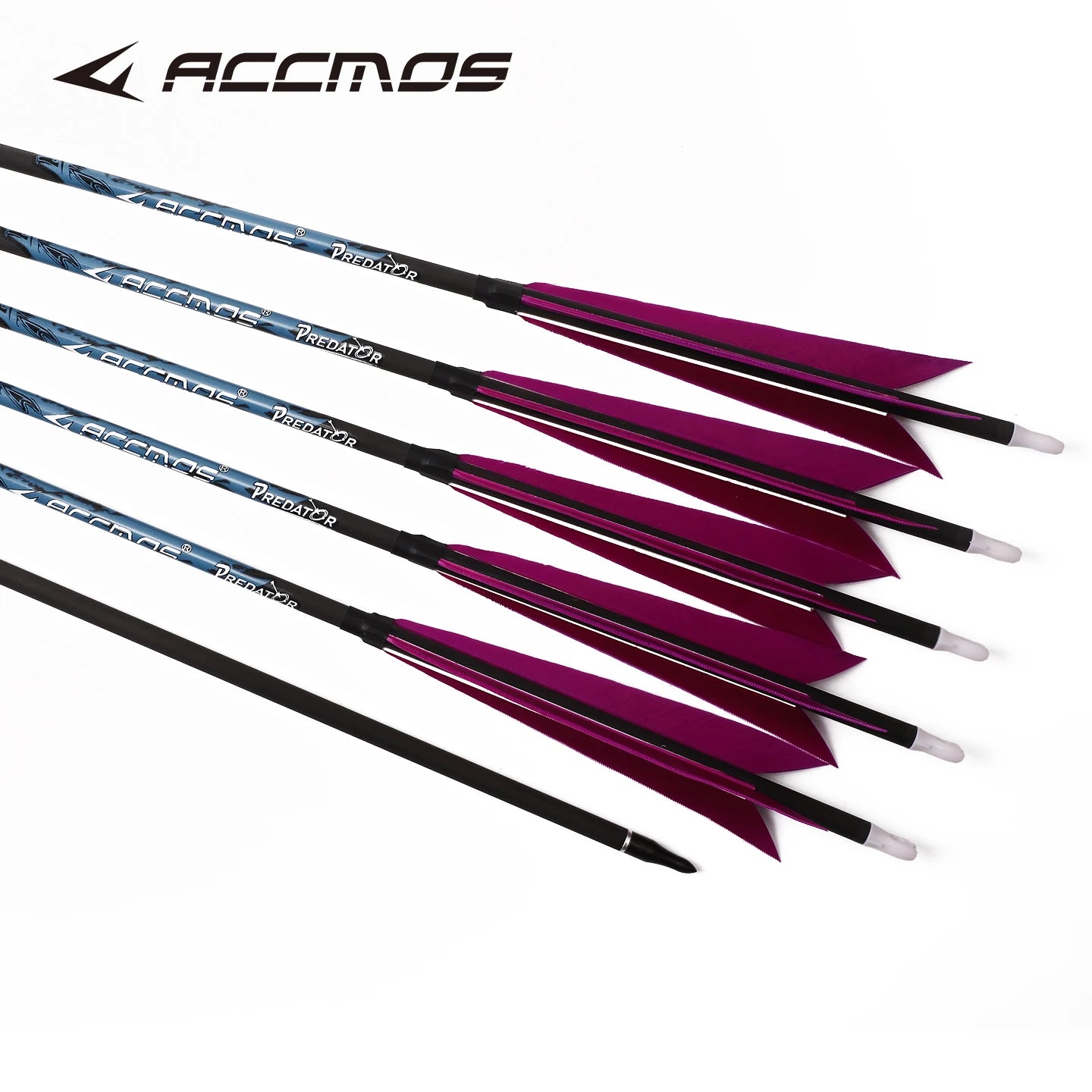 6 ID 2 Pure Carbon Arrow Stick 5-inch Purple True Feather Length