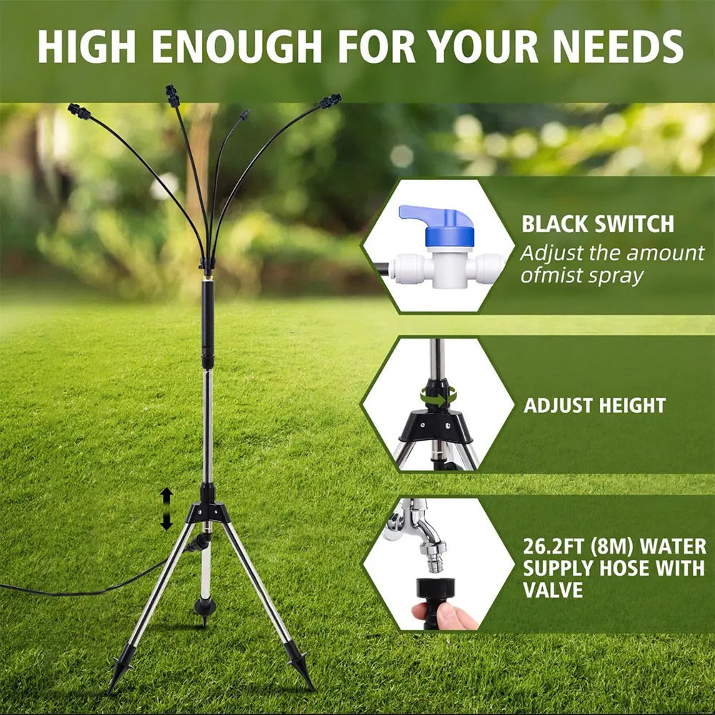 Patio Standing Misting System – Adjustable Outdoor Cooling Mister Peaceful Pleasures Health and Wellness