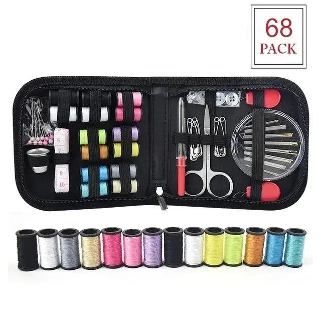 68/98pcs Multi-function Sewing Kits Bag DIY Sewing Tools Box Set for Hand Quilting Stitching Embroidery Thread Accessories Peaceful Pleasures Health and Wellness 68pcs
