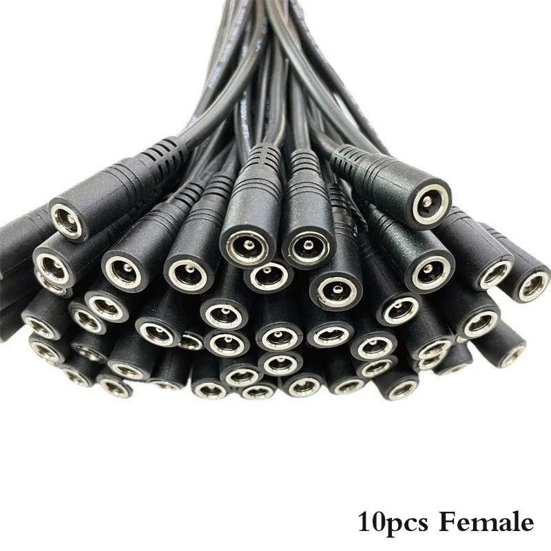 10-Pack DC 5.5x2.1mm Male & Female Power Cable Connectors