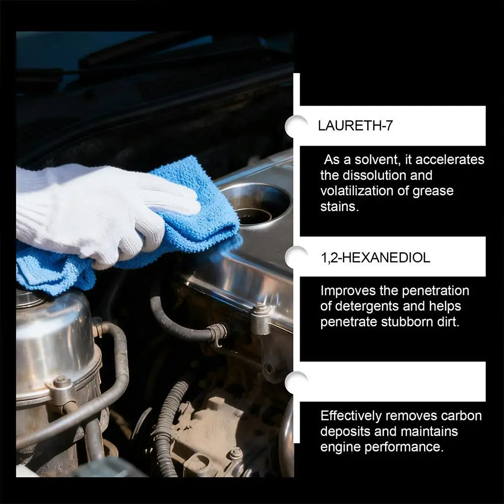 For Auto Engine Exterior Cleaner - No-Rinse Fast Oil Stain Remover Powerful Degreasing Car Maintenance Essential Tool Peaceful Pleasures Health and Wellness