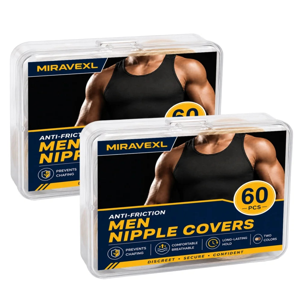 Nipple Covers Men, Anti-Chafing Nipple Covers for Men, No-Show Mens Nipple Guard Tape for Running, Sports, and Daily Wear Peaceful Pleasures Health and Wellness 2BOXS