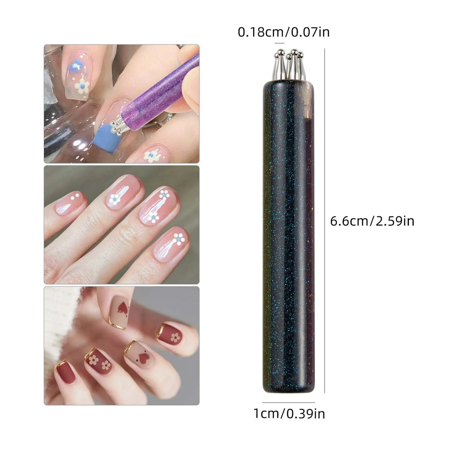 One-Stroke Flower Nail Dotting Pen | 5-Petal Tip, 4 Colors