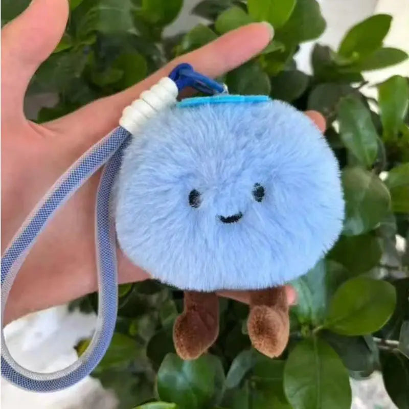 Fluffy Blueberry Plush Keychain – Cute Stuffed Bag Charm Pendant