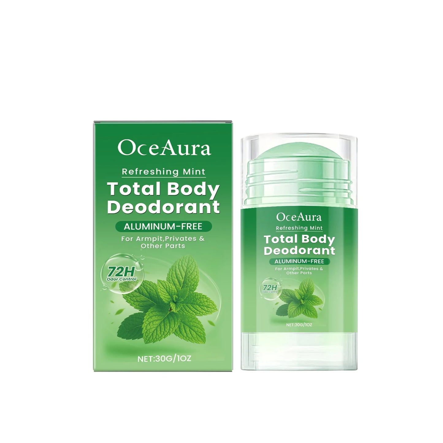 OceAura Cooling Mint Deodorant Stick | Unisex, 30g