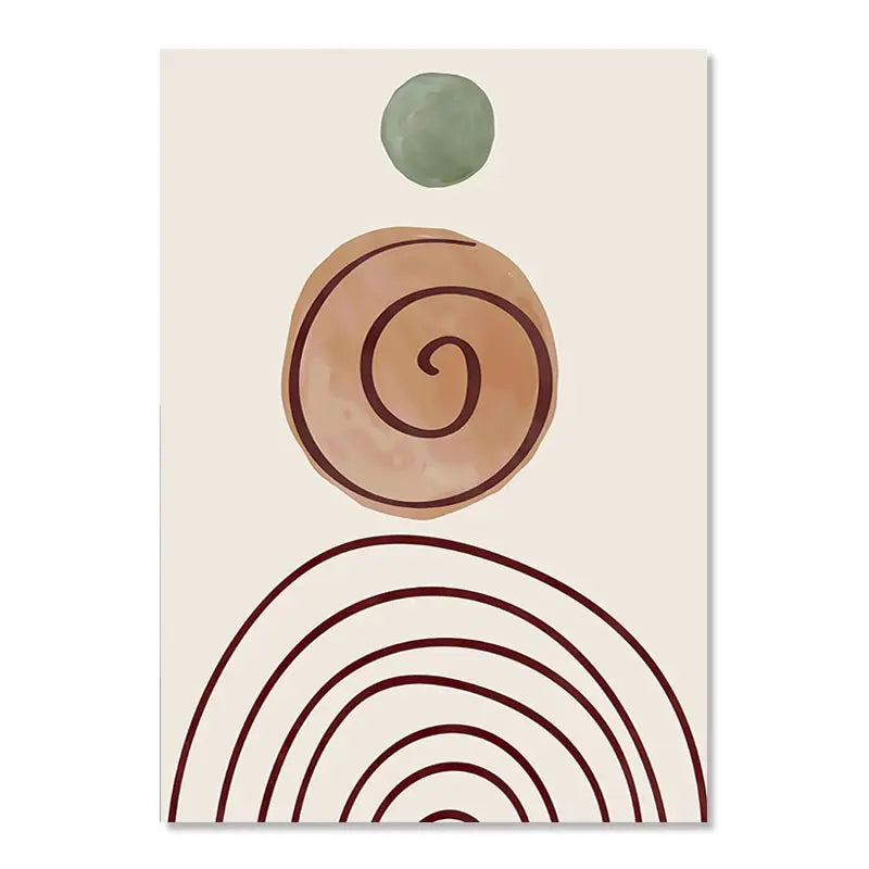 1pc frameless Canvas painting Boho Posters Abstract Geometry Line Canvas Painting Leaves Sun Rainbow Nordic Wall Art Pictures Peaceful Pleasures Health and Wellness H 20x30cm Unframed