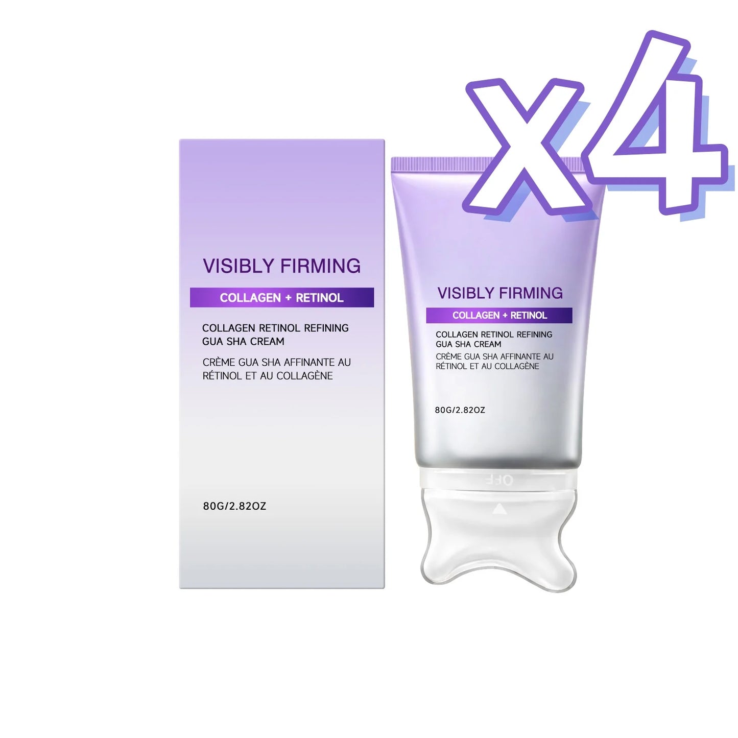 Instant Lifting Face Cream Sculpting Contour Gua Sha Cream Retinol Collagen Lift Sagging Skin Face Cheek Neck Scraping Therapy Peaceful Pleasures Health and Wellness 80g boxed x4