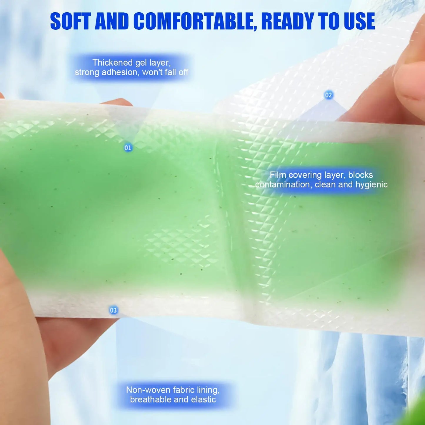 Cooling Forehead Patches Hot Weather Cooling Gel Strips Adhesive Fever Reducer Sheets For Travel Camping Outdoor Commute Peaceful Pleasures Health and Wellness