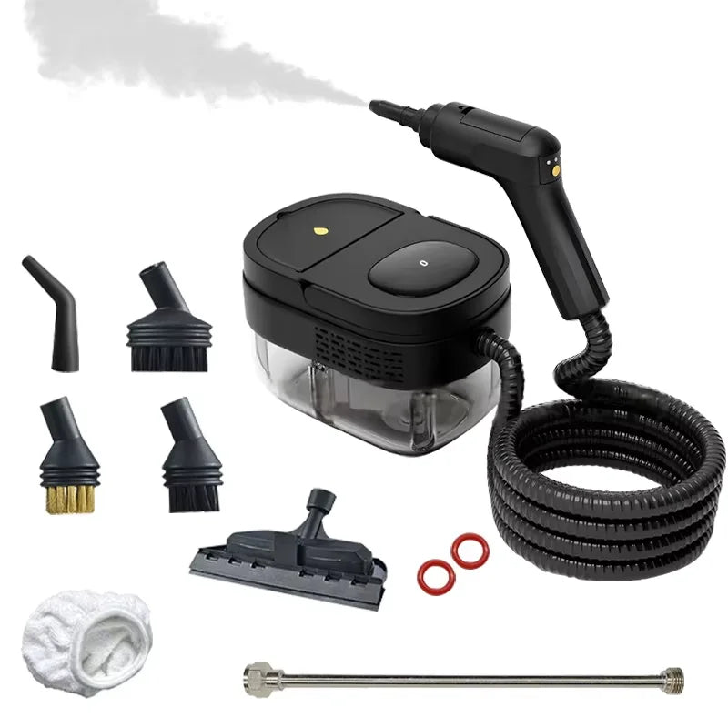 HOMEFISH 2500W Handheld Steam Cleaner | Kitchen, Car & Home Handheld Steam Cleaner Peaceful Pleasures Health and Wellness black EU