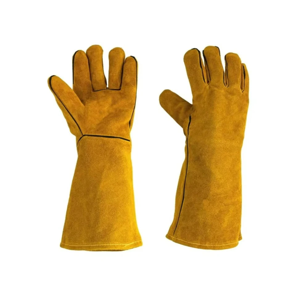 Flame-Retardant Leather Welding Gloves | Heat-Resistant Work Gloves