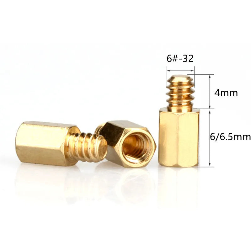 20pcs 6#-32X6+4mm 6#-32X6.5+4mm Hex Brass Standoff Spacer Pillar for PC Motherboard Peaceful Pleasures Health and Wellness