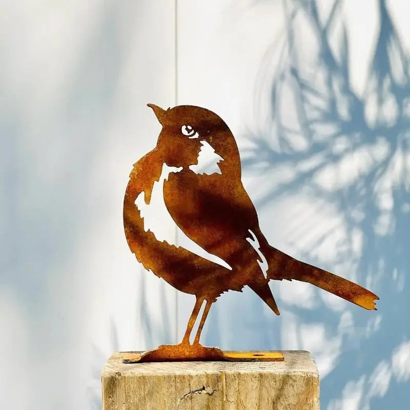 Rust Metal Bird Wall Art – Garden & Home Décor Ornament