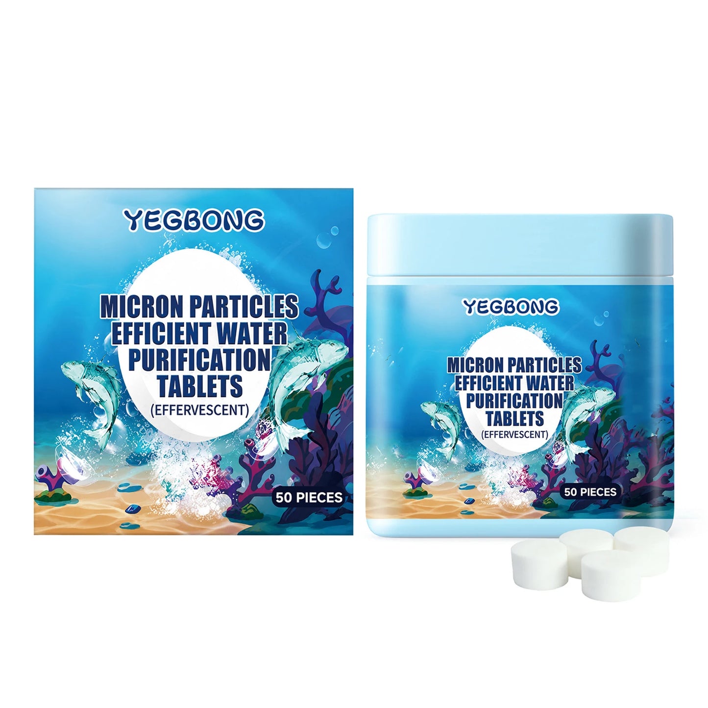 Aquarium Water Purifier Tablets For Cloudy Water,Fish Tank Water Clarifier,Daily Household Fish Tank Water Quality Care Tablets Peaceful Pleasures Health and Wellness B