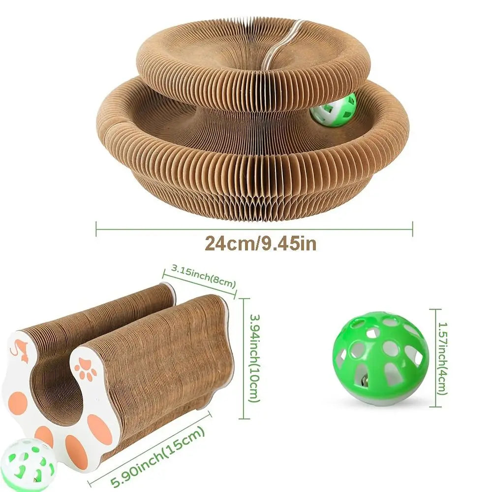 Durable Transformable Kitty Kurlz Cat Toy No Crumbs Resistant To Scratching Cat Scratching Board Wear-Resistant Ball Scratch Pad Peaceful Pleasures Health and Wellness