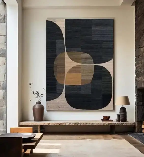 WabiSabi Minimalist Abstract Canvas Wall Art – Brown & Black Canvas Wall Art Peaceful Pleasures Health and Wellness 2 50x70cm Unframed