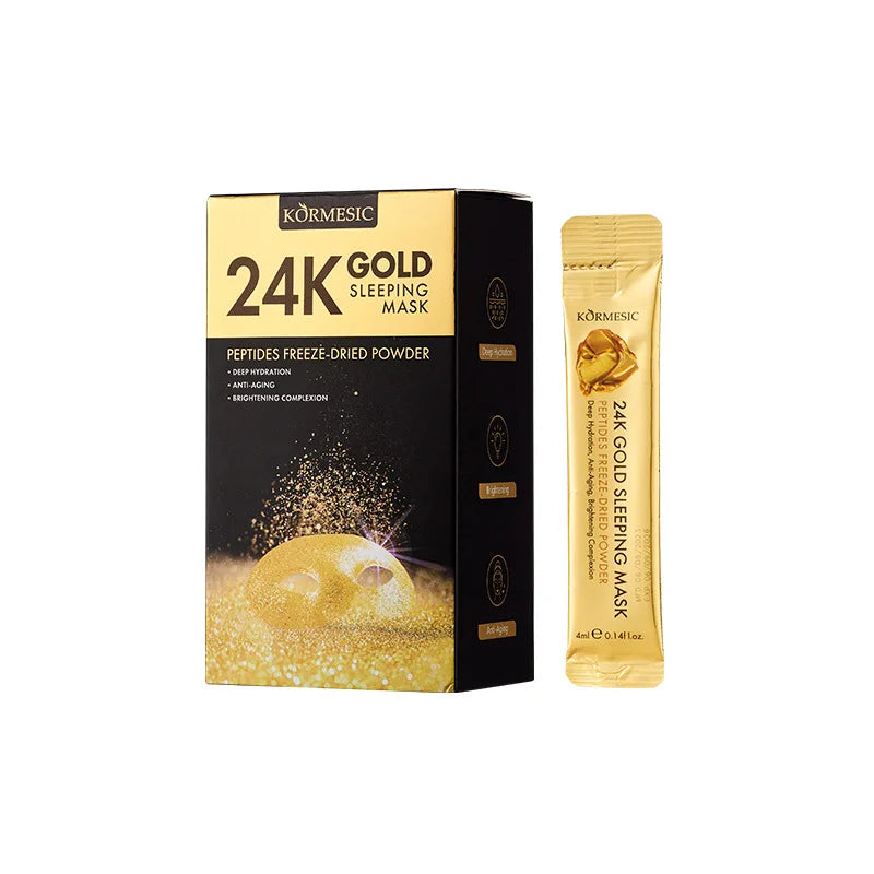 24K Gold Sleep Facial Mask – Hydration & Brightening 20pk