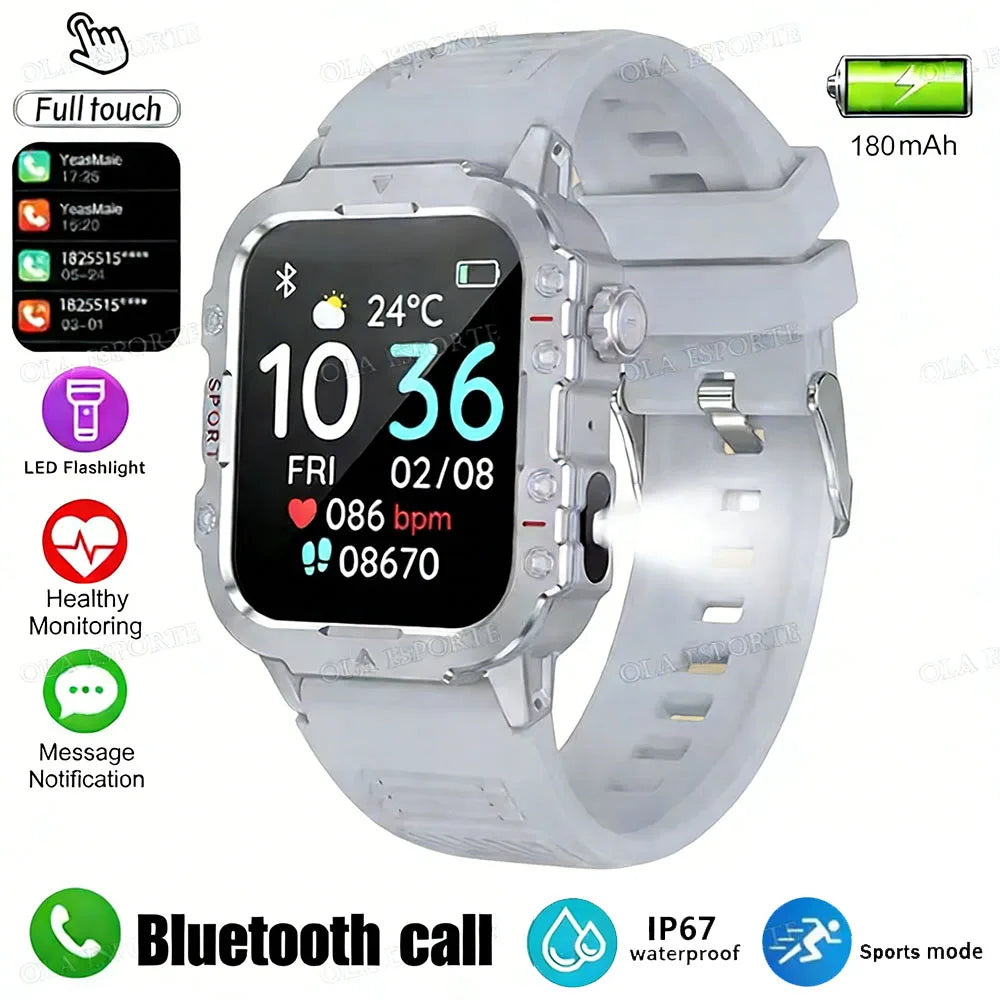 Military Sports Smartwatch | Flashlight, Calls, 3ATM Waterproof