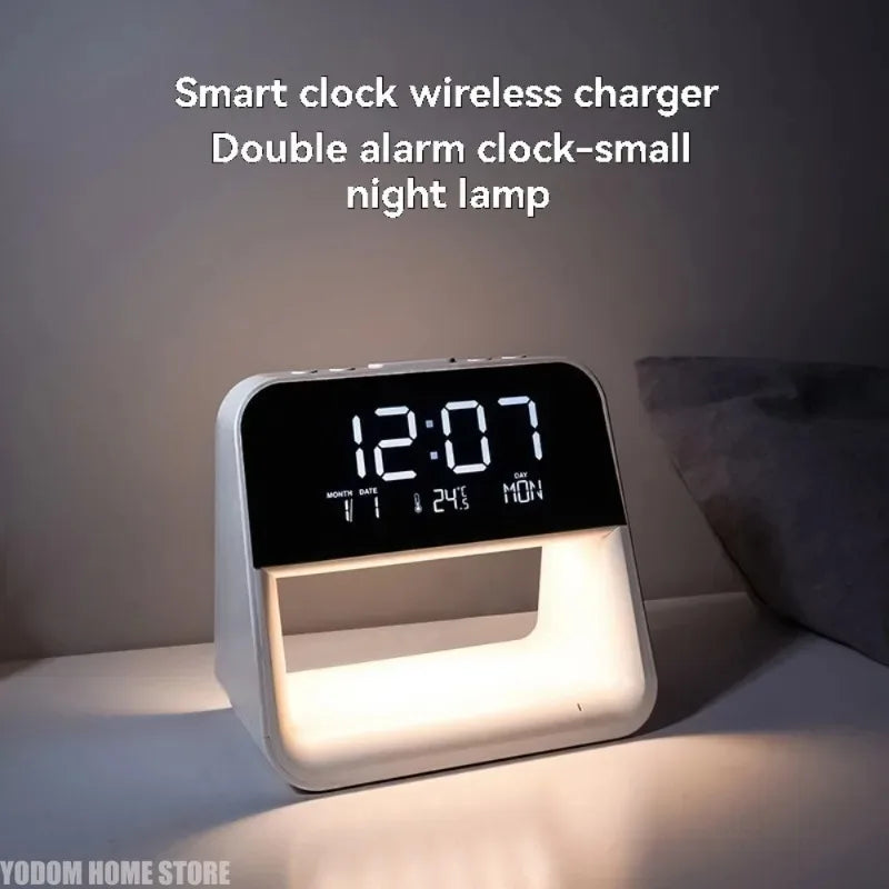 3-in-1 Bedside Alarm Clock | Wireless Charging & Night Light