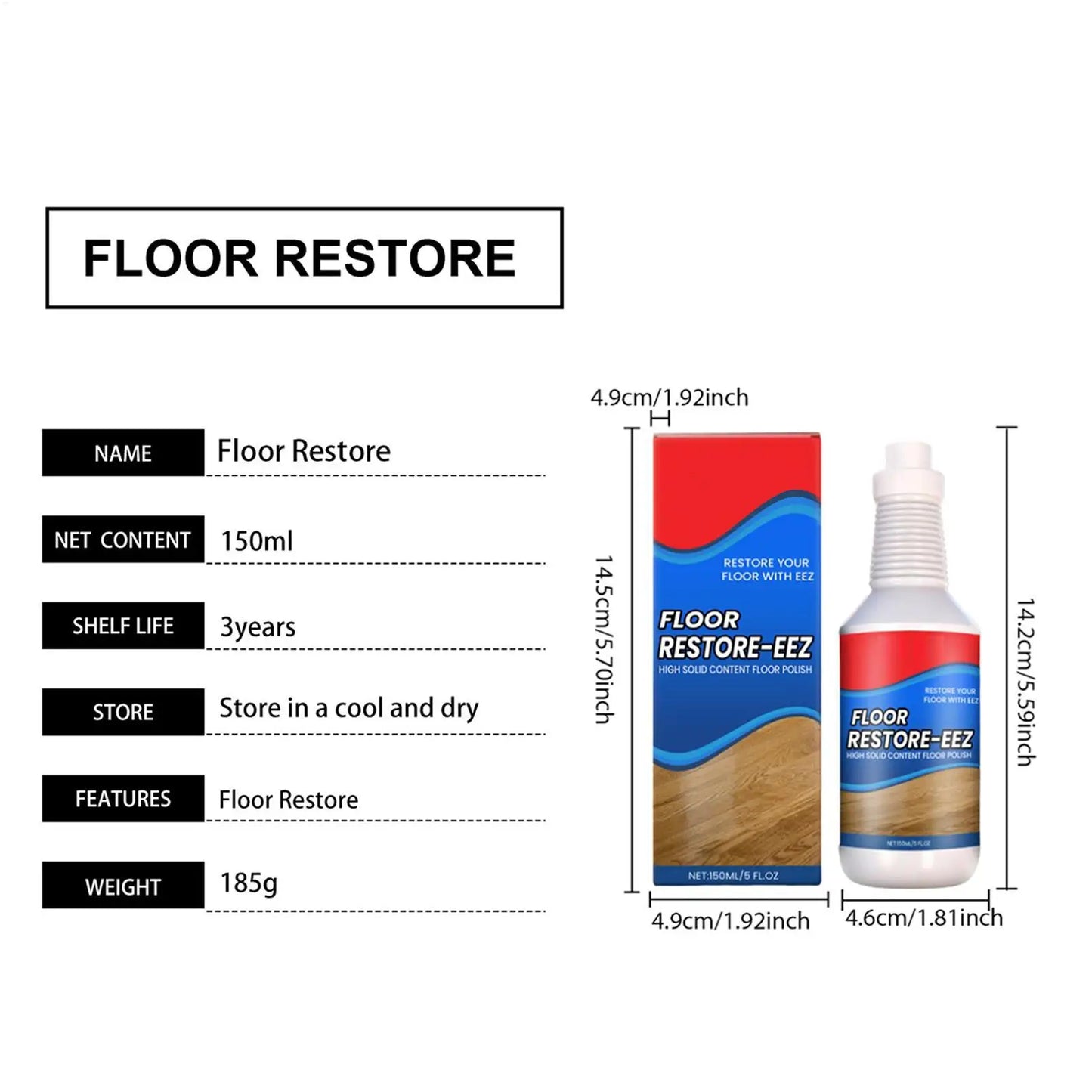 Floor Restore Solution 150ml | Wood & Multi-Surface Polish