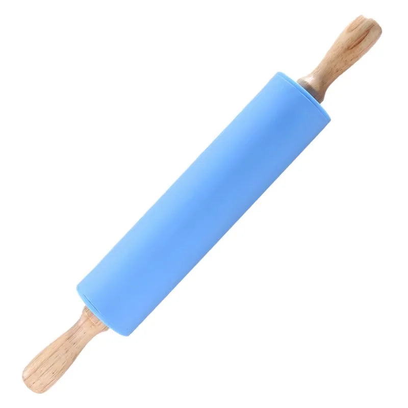 Non-Stick Silicone Rolling Pin – 3 Sizes | Wooden Handle