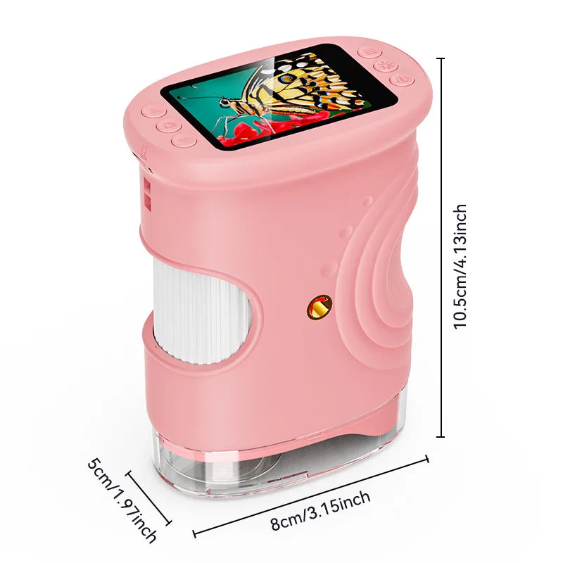 Handheld 2.0-Inch Children's Digital Microscope for Outdoor Exploration with 1000X High-Definition Magnification Peaceful Pleasures Health and Wellness PURPLE