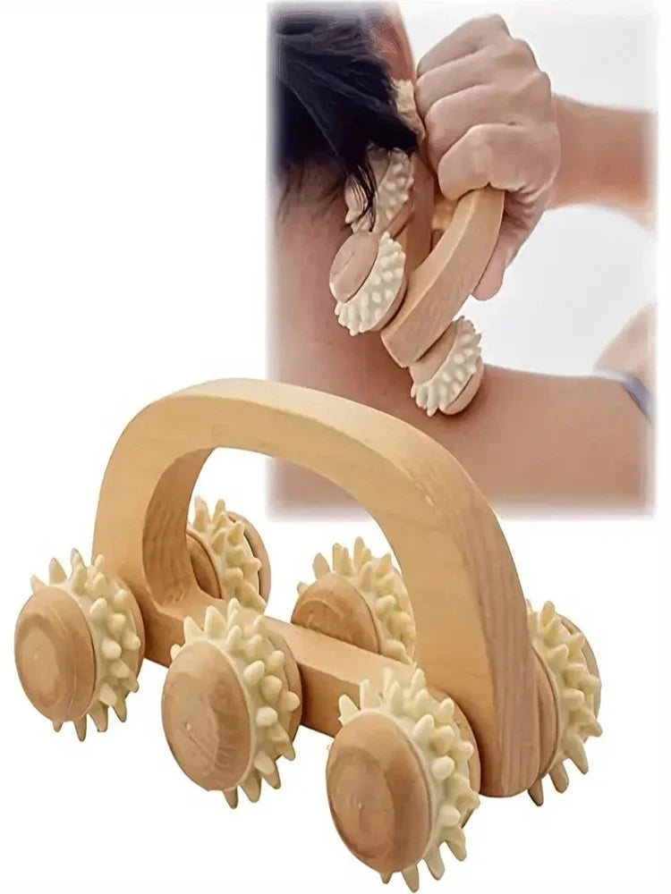 Wooden Massage Roller Tool, Manual Wooden Massager, 1 Pcs Wood Back Massage Roller for Neck Leg Back Deep Tissue Muscle Massage Peaceful Pleasures Health and Wellness