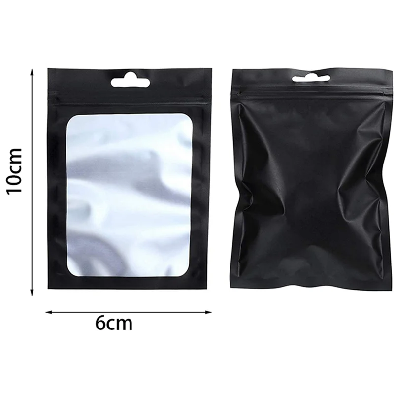 A36T-600 Pieces Resealable Food Storage Bags With Clear Window Coffee Beans Packaging Pouch (Black, 2.4 X 4 Inch) Peaceful Pleasures Health and Wellness