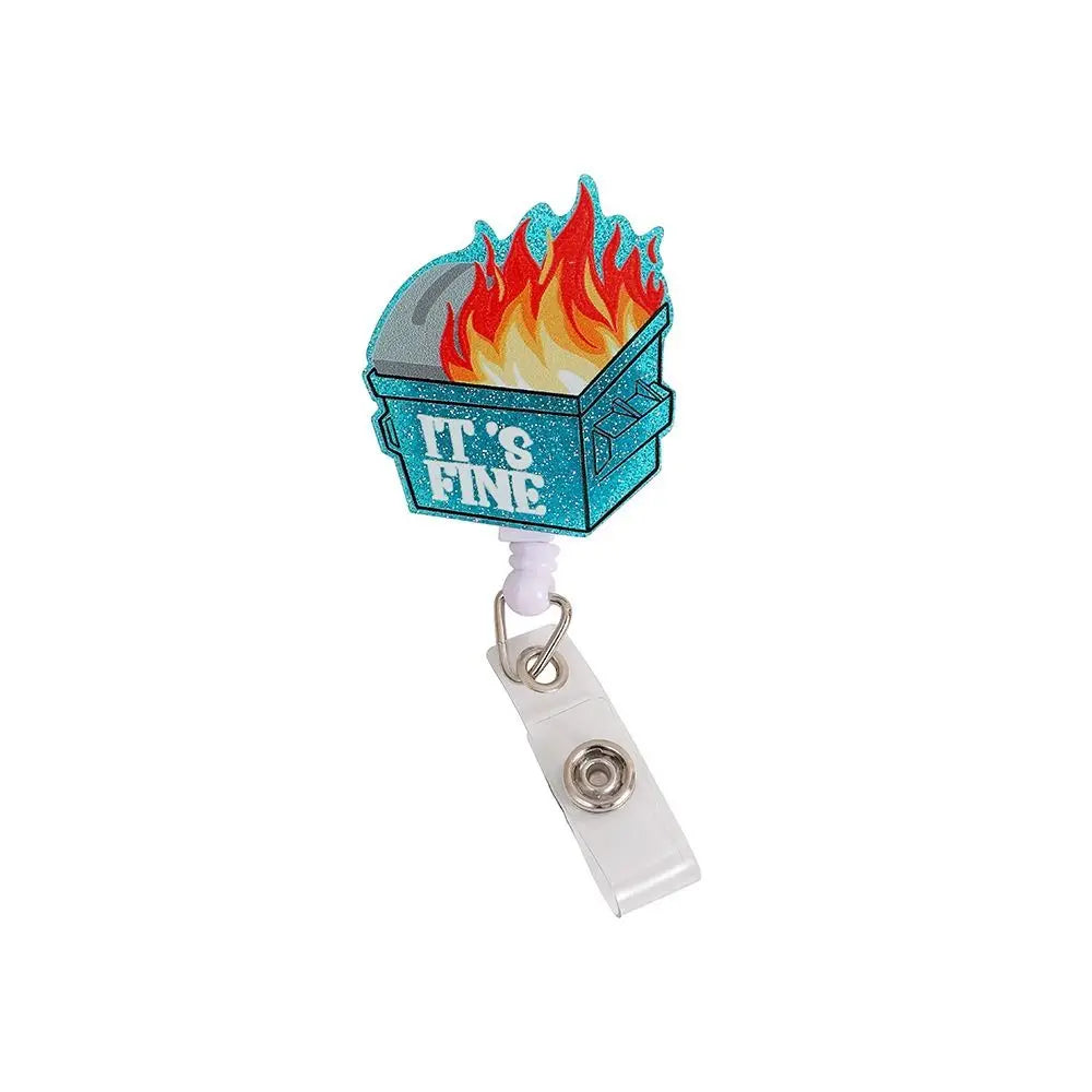 Stretchable Organs Badge Clip High Resilience Fall-proof Nurse Badge Holder Cartoon Chest Card Name Card Holder Office Supplies Peaceful Pleasures Health and Wellness fire