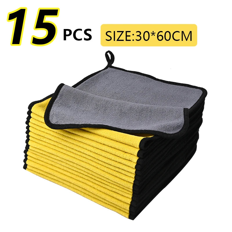 Microfiber Car Wash Towel Nano Ultra Fiber Cloth Towel Car Care Clean Cloth for Car Home Living Clean Wash Cleaning Peaceful Pleasures Health and Wellness 30x60x15pcs