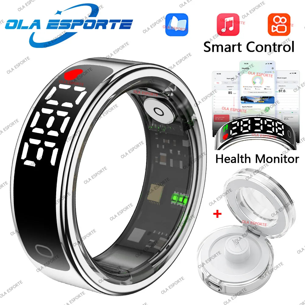 Smart Ring R13 with Display Screen | 5ATM Waterproof Health Tracker