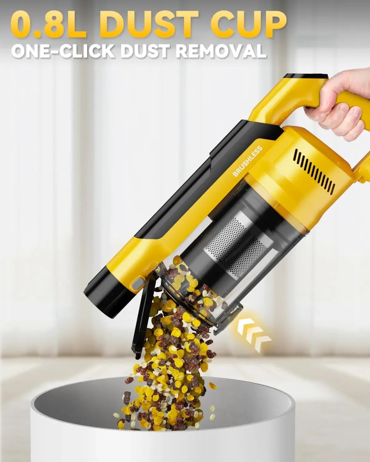 350W Cordless Stick Vacuum, 35kPa Brushless Motor, 6-in-1 with HEPA Filter for Floors & Cars Peaceful Pleasures Health and Wellness