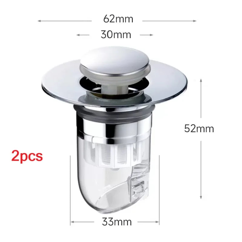 Universal Pop-Up Drain Filter & Hair Strainer | Sink & Bathtub