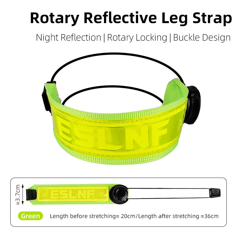 Reflective Cycling Ankle Strap – Adjustable Night Safety Band Cycling Ankle Strap Peaceful Pleasures Health and Wellness Green