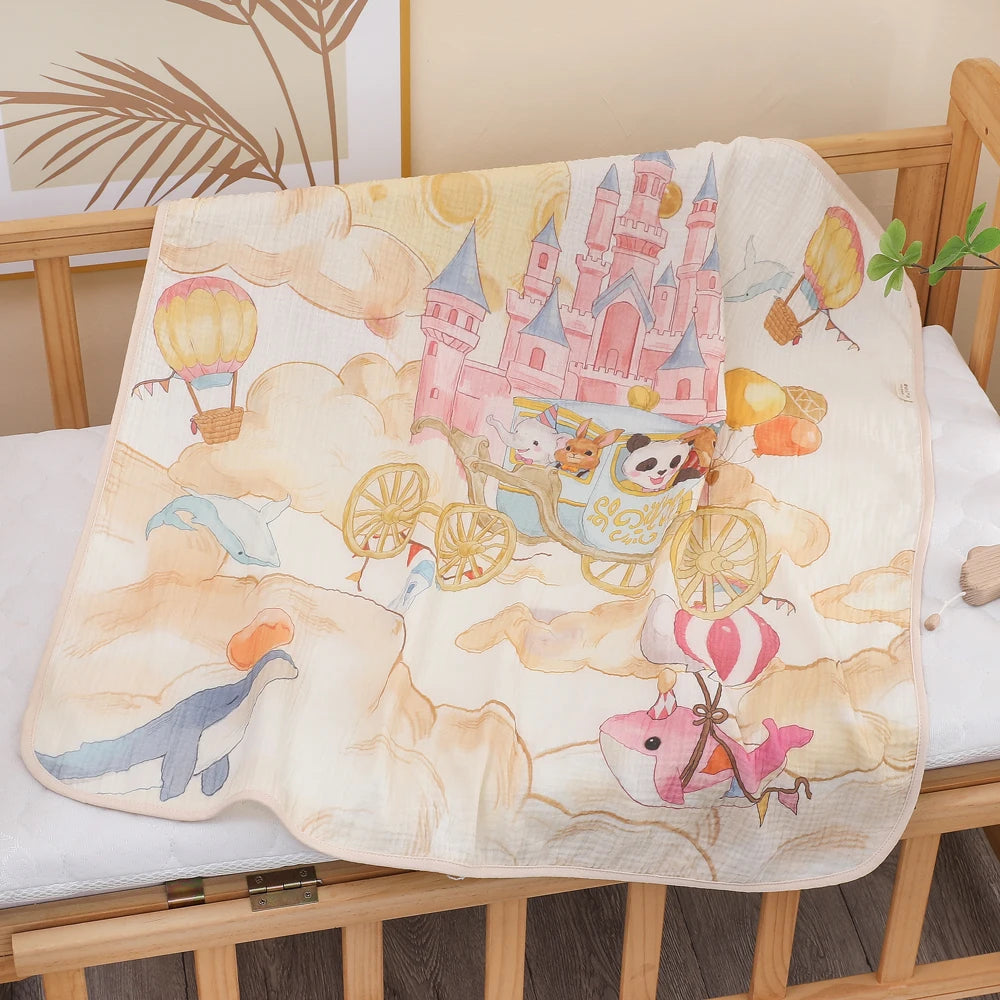 Newborn Baby Bath Towel | Soft Cotton Bamboo Gauze Blanket