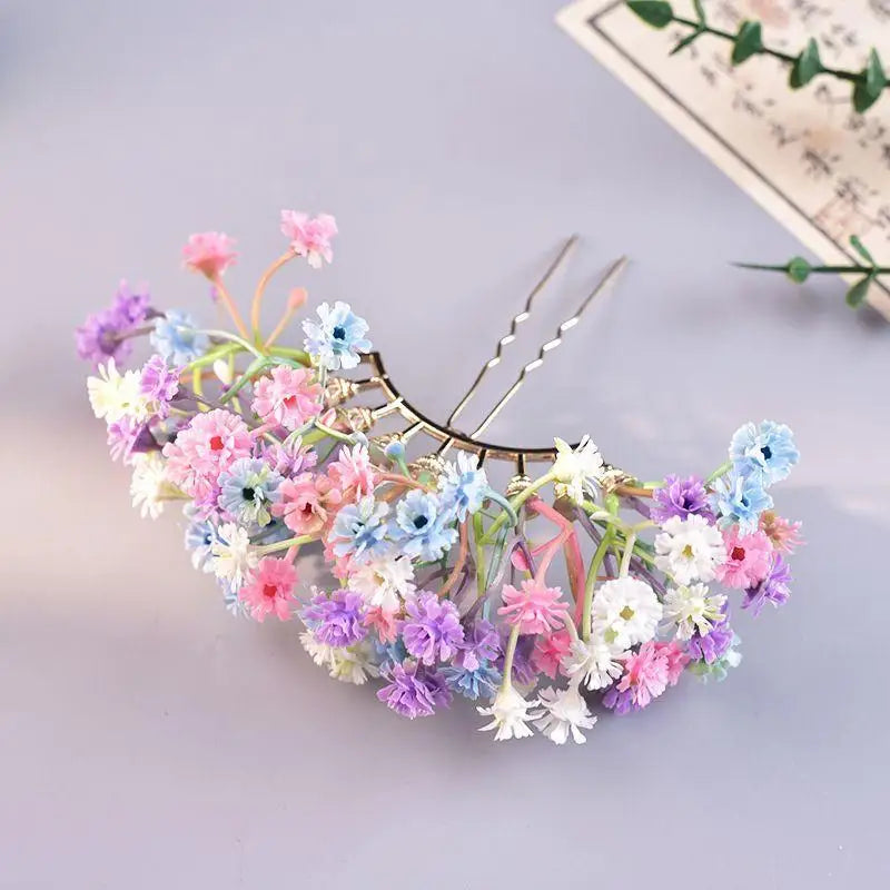 Bridal Floral Hair Stick | U-Shape Wedding Hairpin Accessory