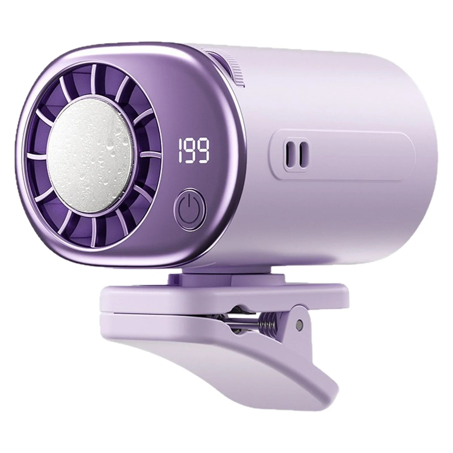USB Rechargeable Clip Fan – 199 Speeds, LED, 2000mAh Battery