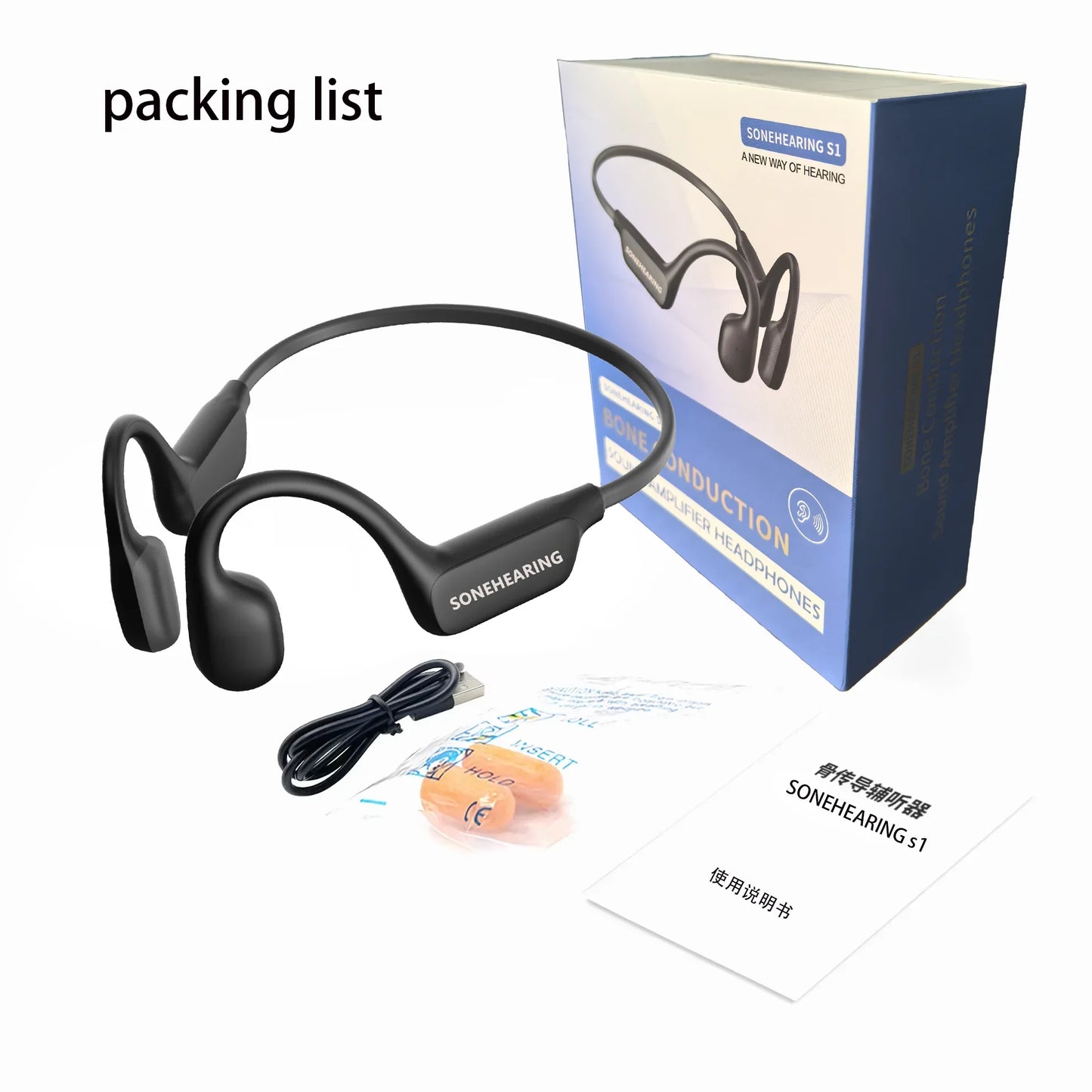 Bone Conduction Open-Ear Bluetooth 5.3 Headphones – 15Hr