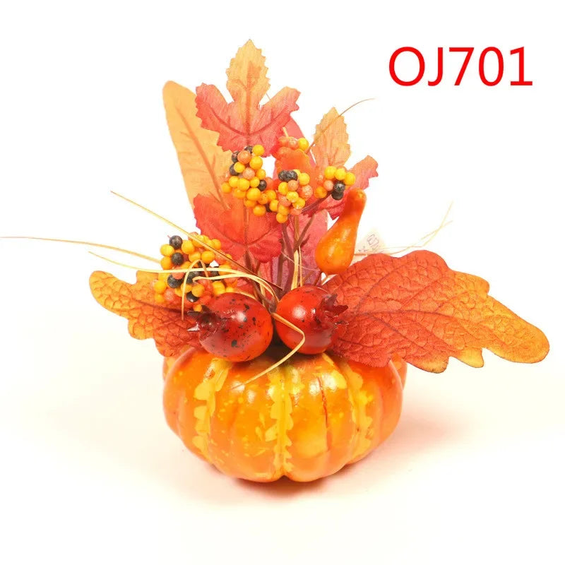 Halloween Simulation Pumpkin Table Ornament Maple Leaf Pomegranate