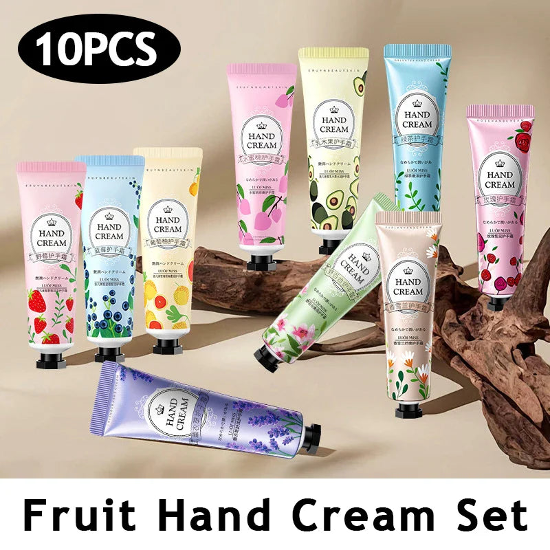 10-Piece Fruit & Floral Hand Cream Set | 10 Scents, Moisturizing