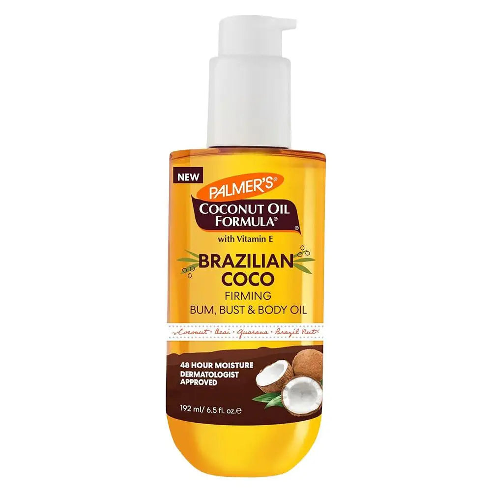 Brazilian Organic Coconut Firming Body Oil Long Lasting Moisturizing and Hydrating with Natural Vanilla Extract Body Skincare Peaceful Pleasures Health and Wellness coconut