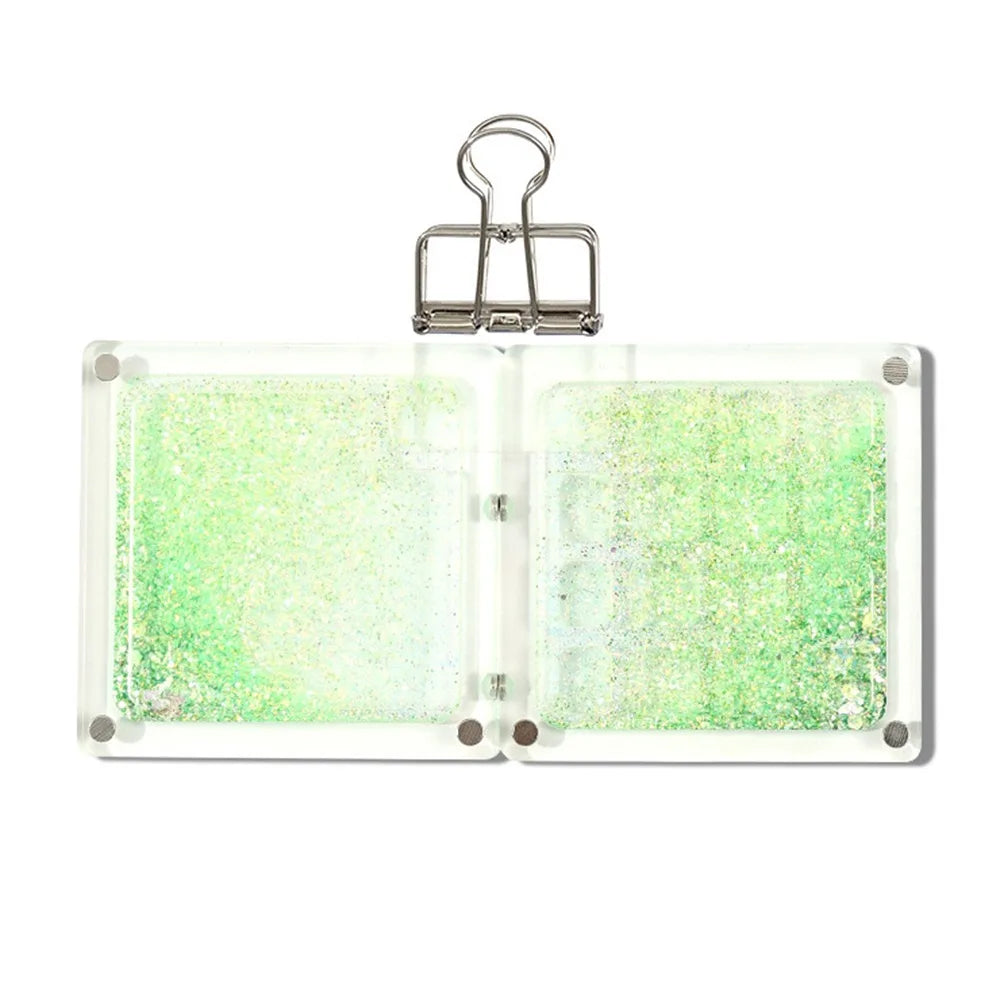 Acrylic Watercolor Paint Palette Magnetic Quicksand Travel Painting Tray Foldable Waterproof Paint Pigment Box Outdoor Peaceful Pleasures Health and Wellness -Green-15 Grid