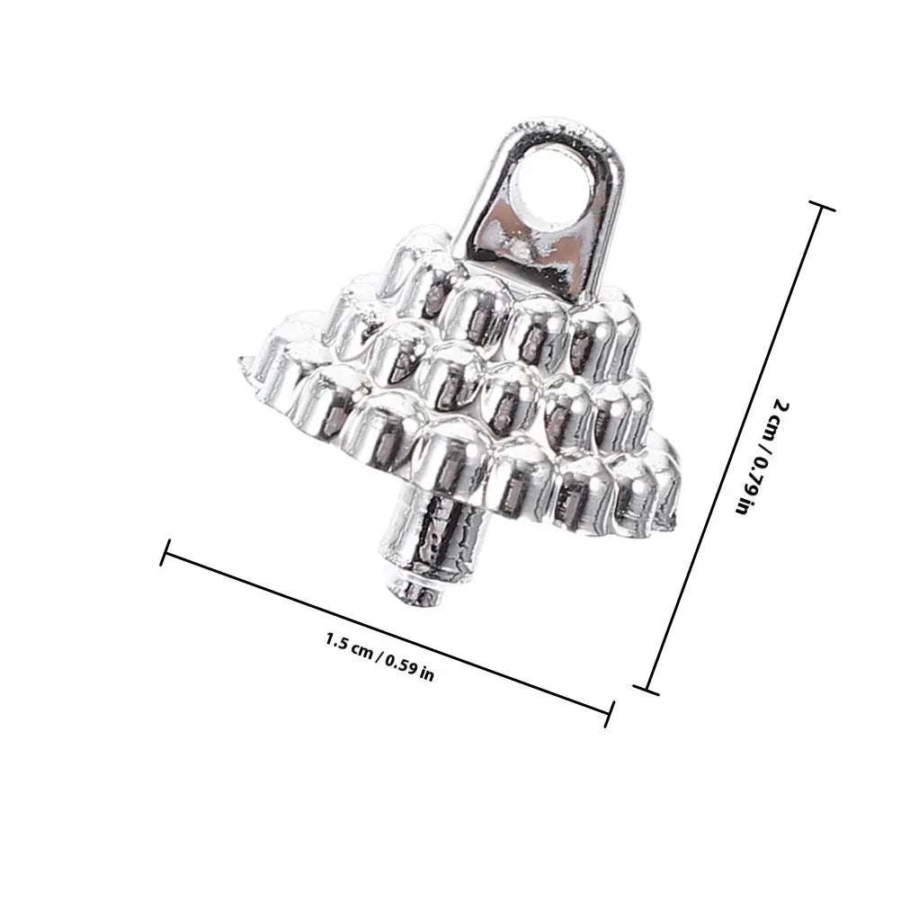 100Pcs Christmas Ball Ornament Caps Round Plastic Ornament Tops DIY Replacement Hangers Xmas Tree Craft Decorations Peaceful Pleasures Health and Wellness Silver