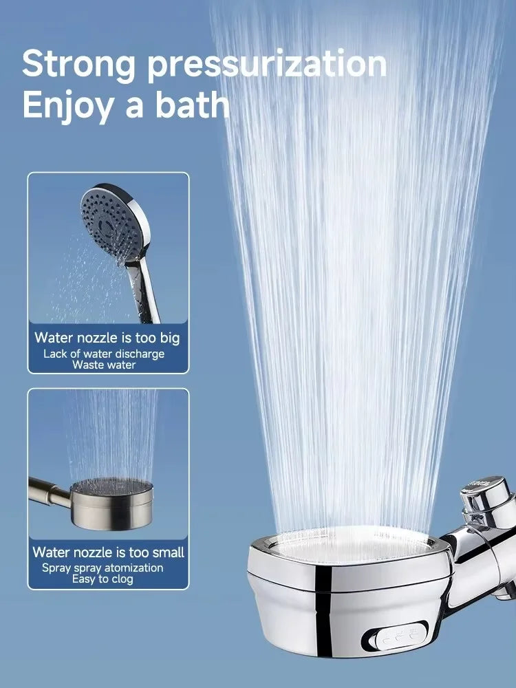 Square High Pressure Shower Head – 3 Modes, Filter & Water Saving
